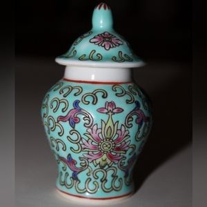 Vintage Miniature 3" Ceramic Chinese Ginger Jar